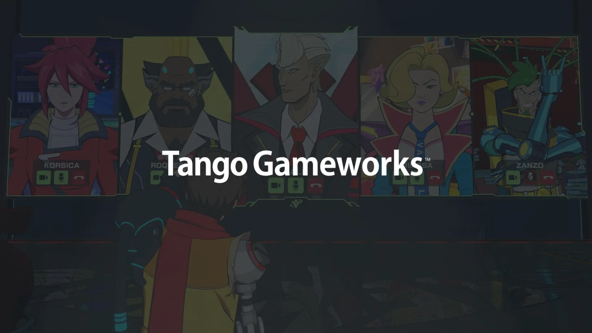 Tango Gameworks Logo and Hi-Fi Rush Screenshot BG