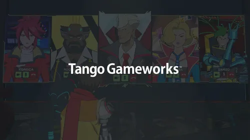 Tango Gameworks Logo and Hi-Fi Rush Screenshot BG